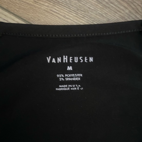 Van Heusen Black White Grid Print Raglan Sleeve Top Medium - Picture 2 of 6